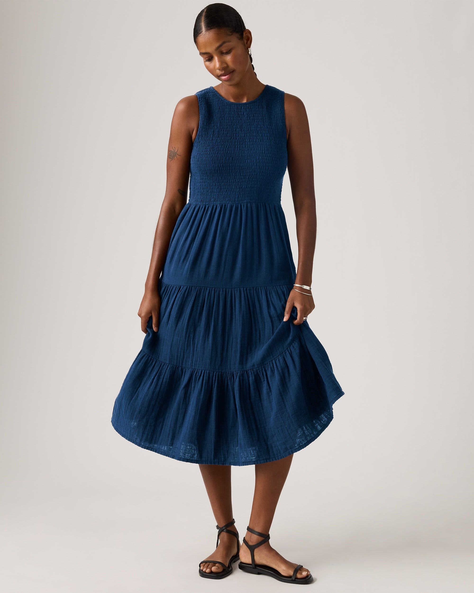 Cely Smocked Midi Dress