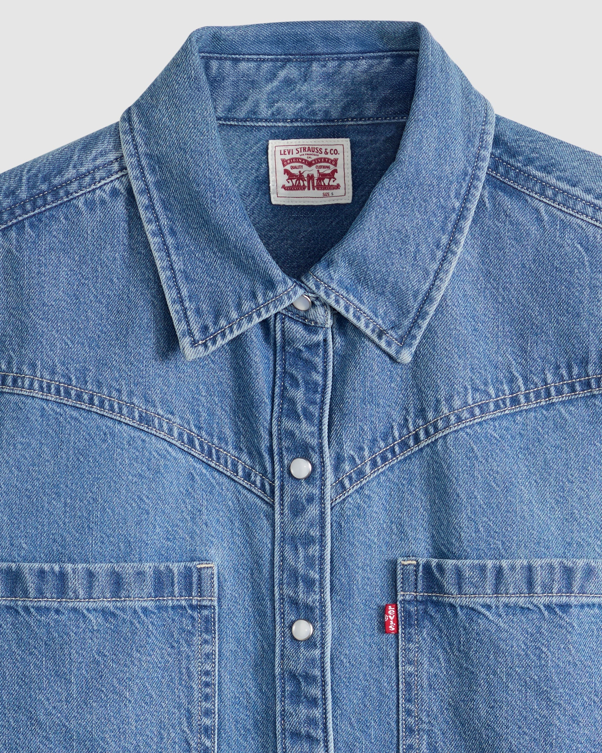Louisa Short-sleeve Denim Midi Dress