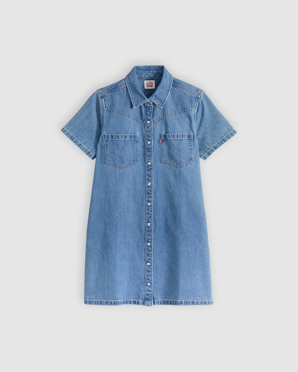 Louisa Short-sleeve Denim Midi Dress