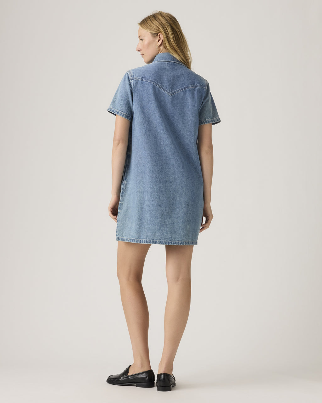 Louisa Short-sleeve Denim Midi Dress