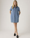Louisa Short-sleeve Denim Midi Dress