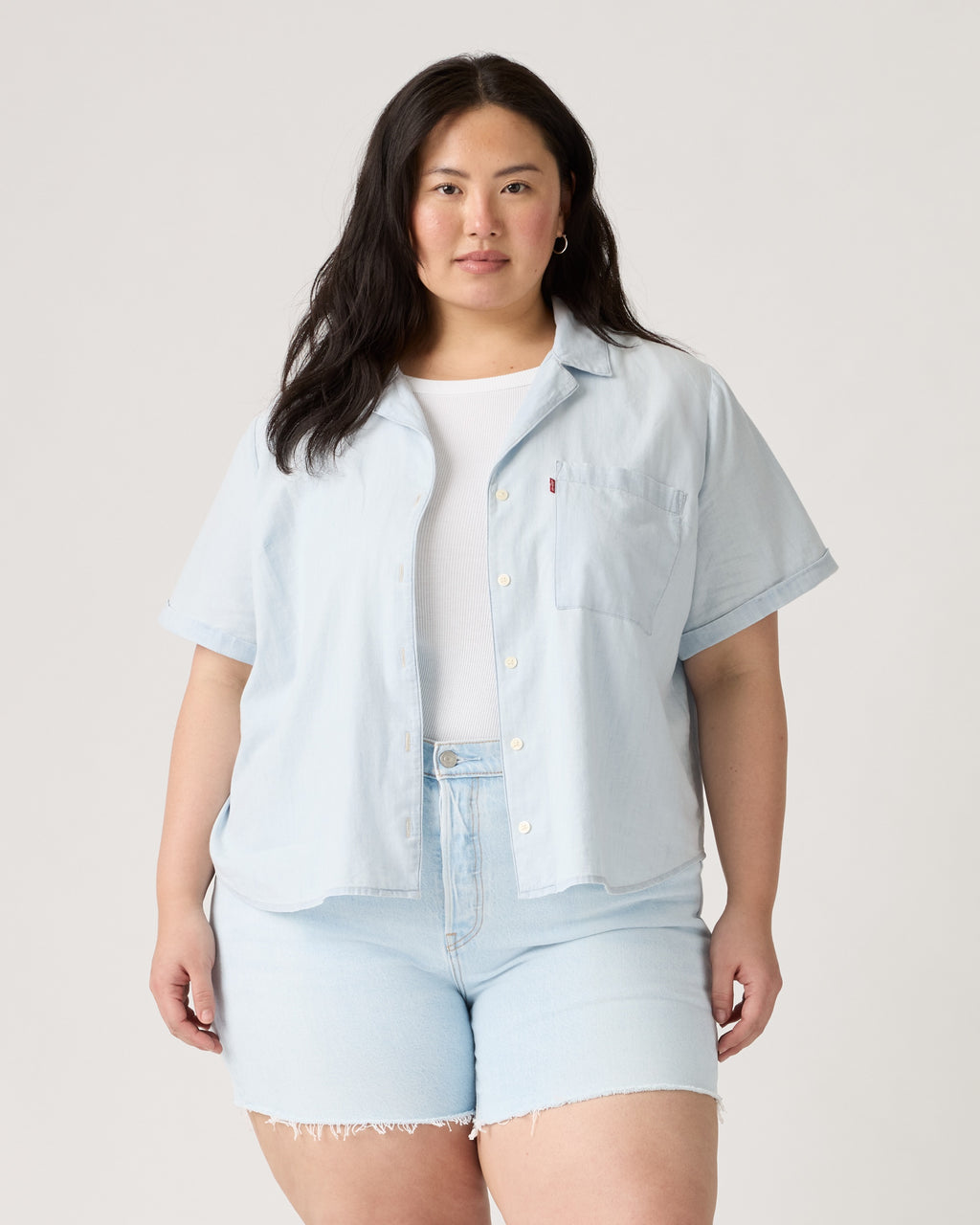 90s Shrunken Collarless Trucker Jacket