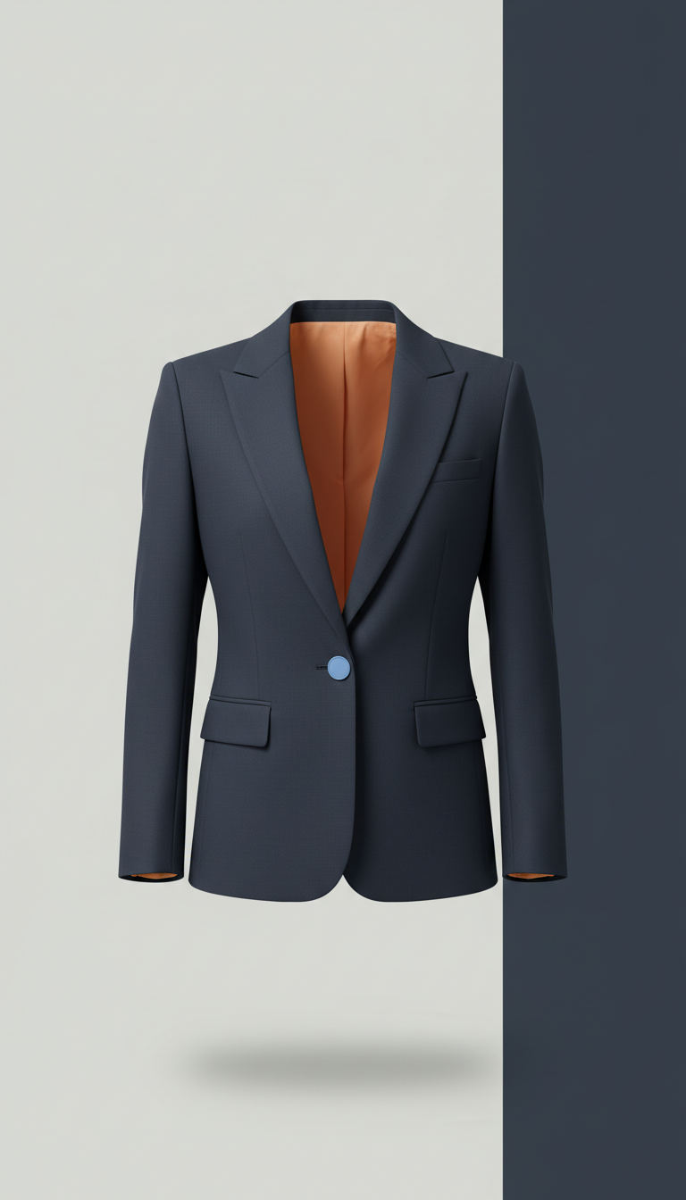 Cotton Blend Colorblock Blazer